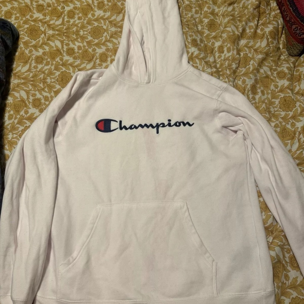 Champion Hoodie Youth XL (Slightly Stained Pink Around The Hoodie As Shown)
